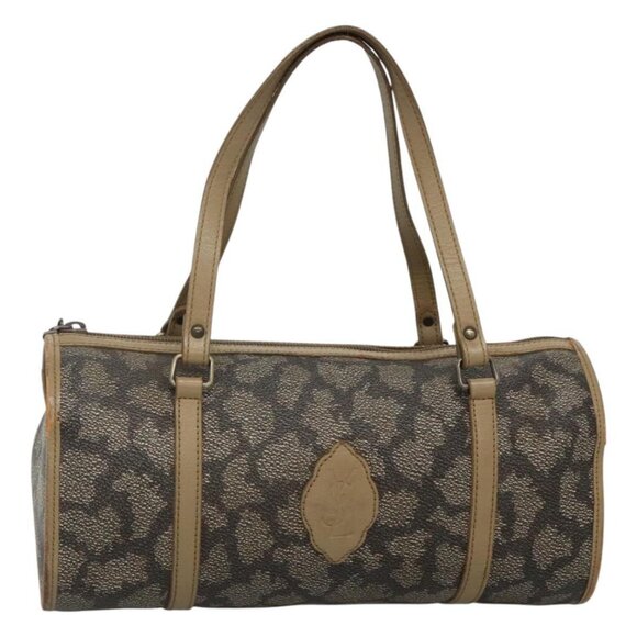 SAINT LAURENT Hand Bag Embossed Leather Gray Auth sw230 - Picture 1 of 16
